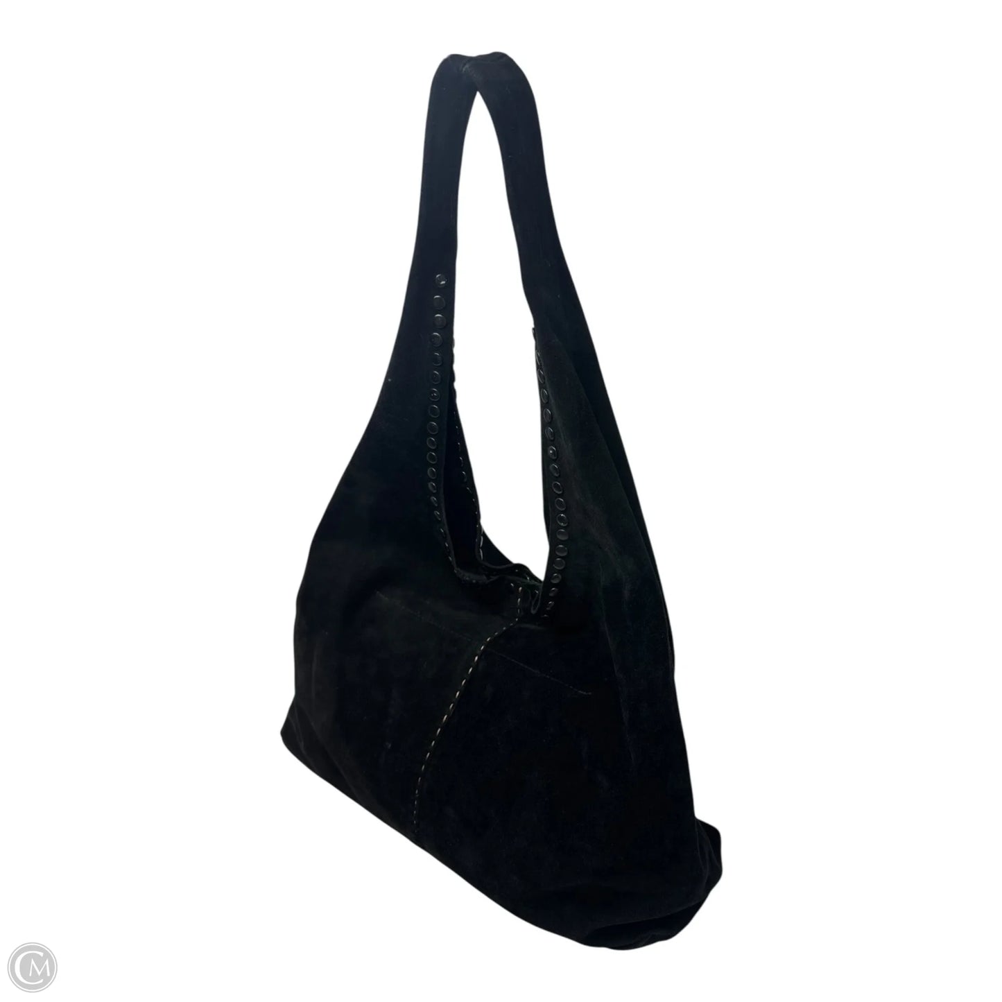 Suede Studded Hobo Handbag Leather By Laggo, Size: Medium