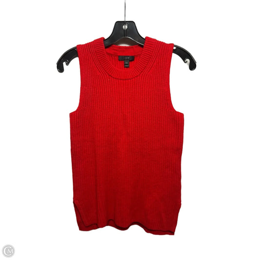 Sweater Sleevless By J. Crew In Red, Size: Xxs