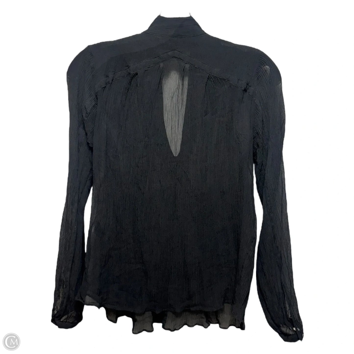 Silk Blend Top Long Sleeve By Rag And Bone In Black, Size: XS