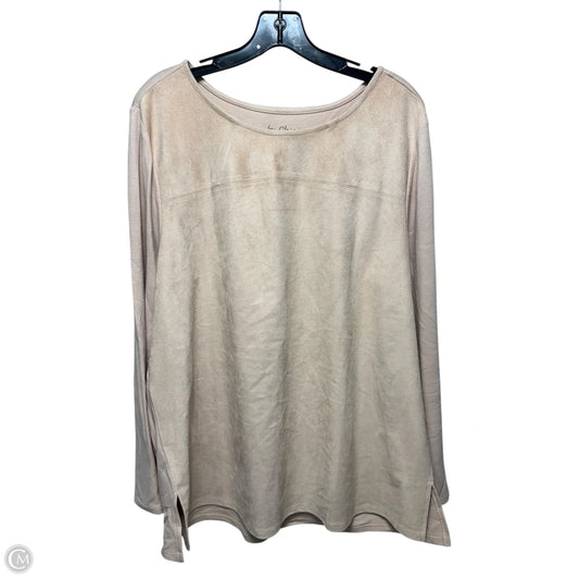 Faux Suede Top Long Sleeve By Chicos In Peach, Size: 16