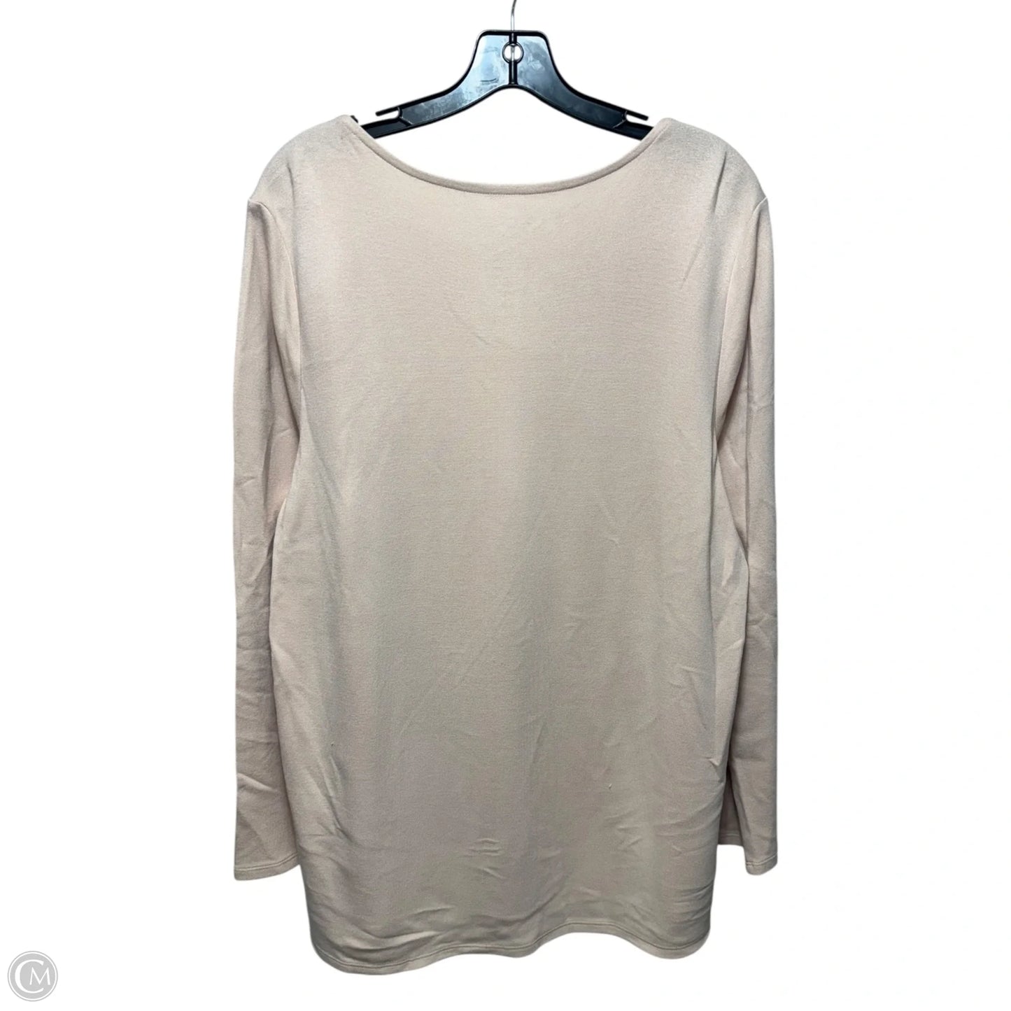 Faux Suede Top Long Sleeve By Chicos In Peach, Size: 16