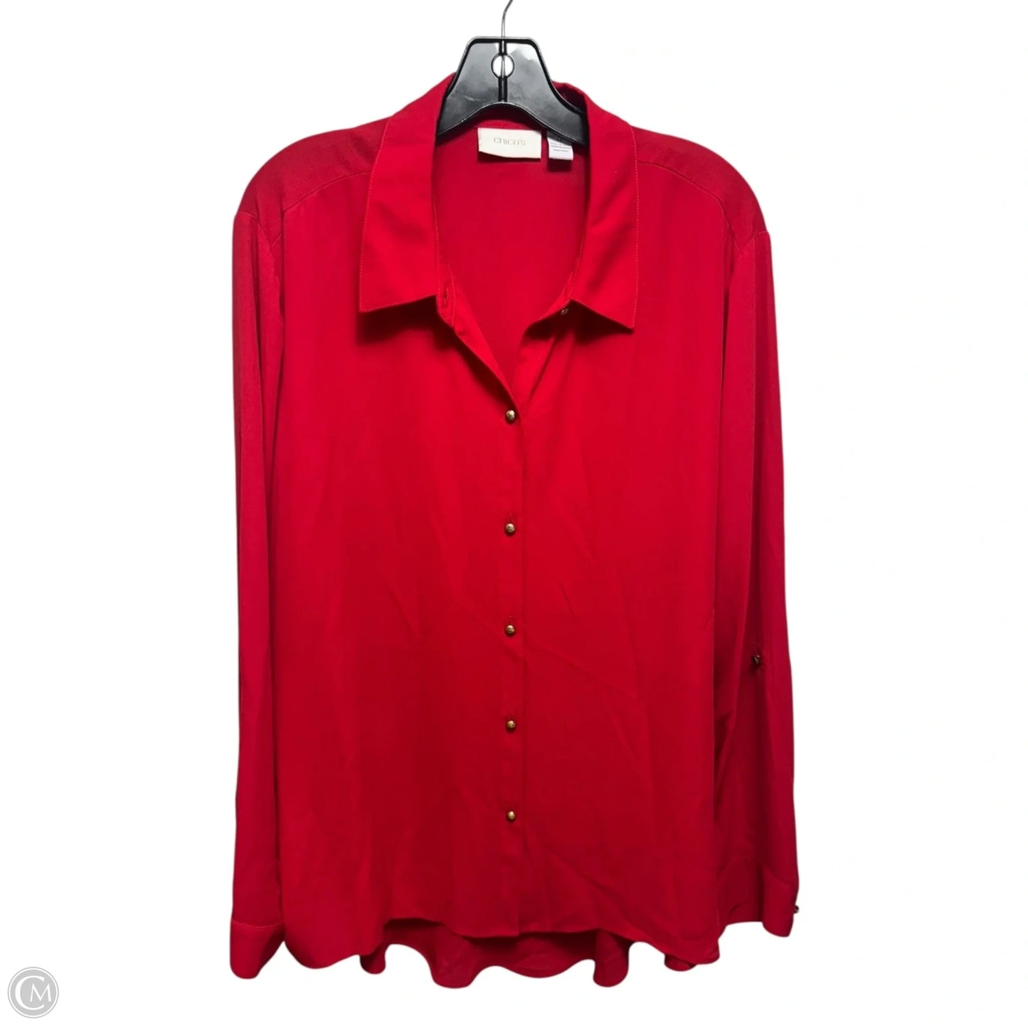 Top Long Sleeve By Chicos In Red, Size: 1X