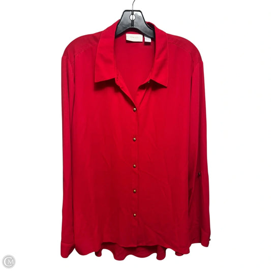 Top Long Sleeve By Chicos In Red, Size: 1X