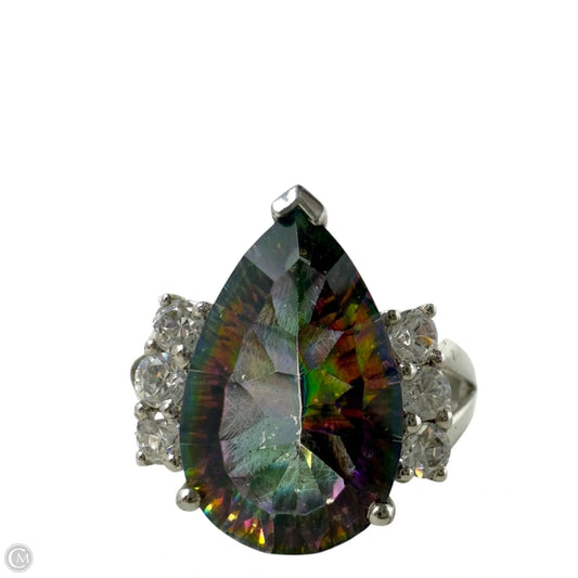 Mystic Topaz, CZ & Sterling Silver Ring, Size: 7