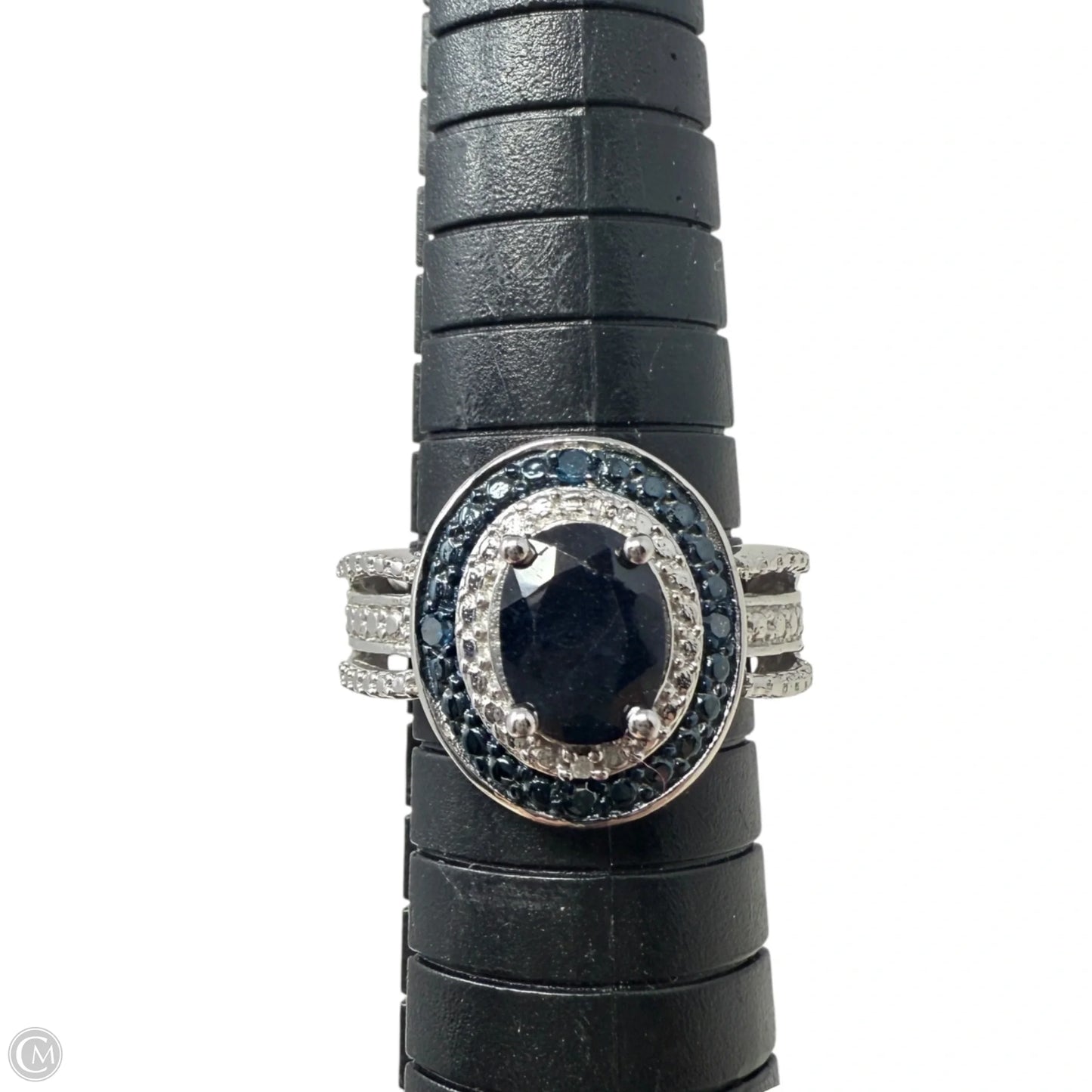 Sterling Silver Double Halo Crystal Ring, Size: 7