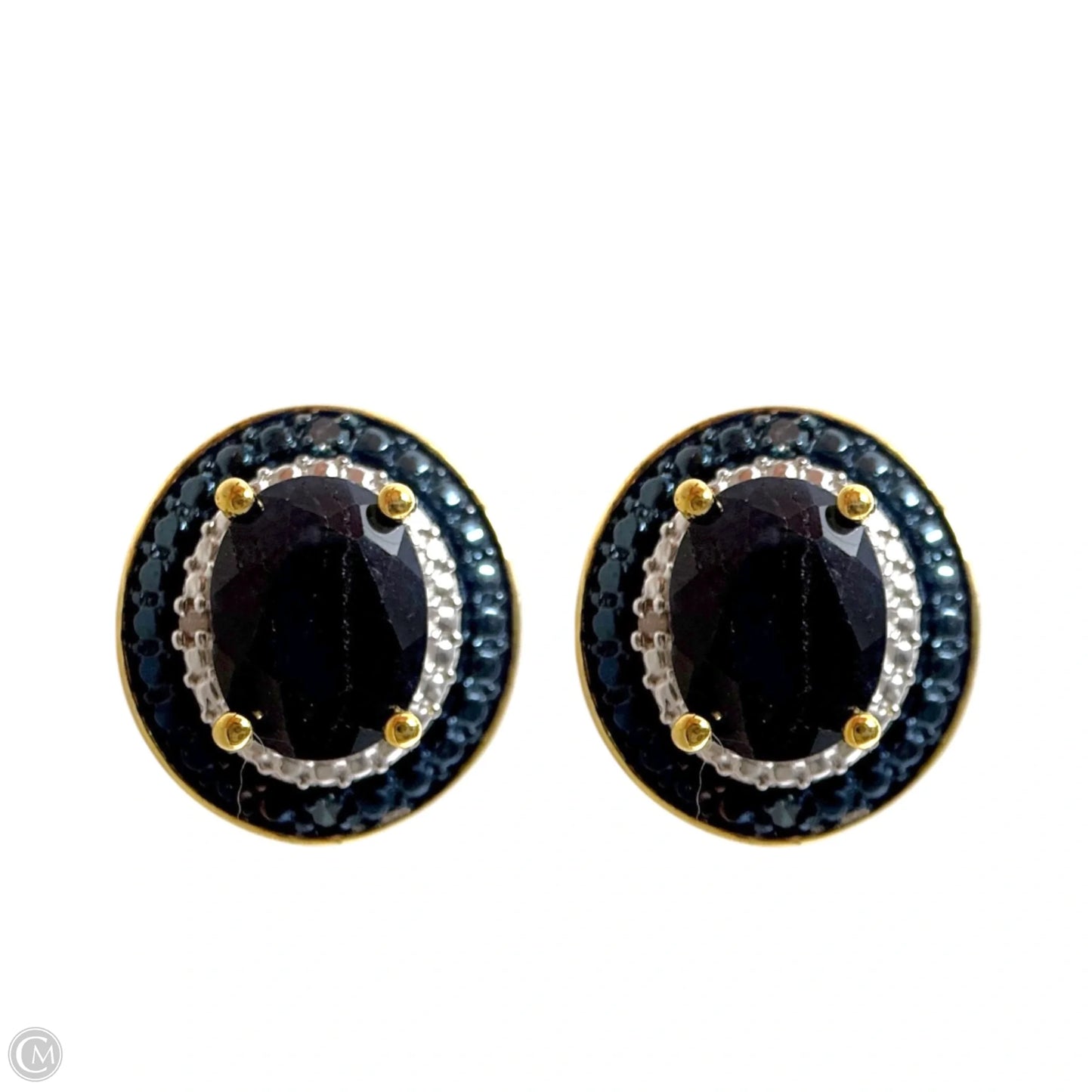 Sterling Silver Double Halo Crystal Earrings