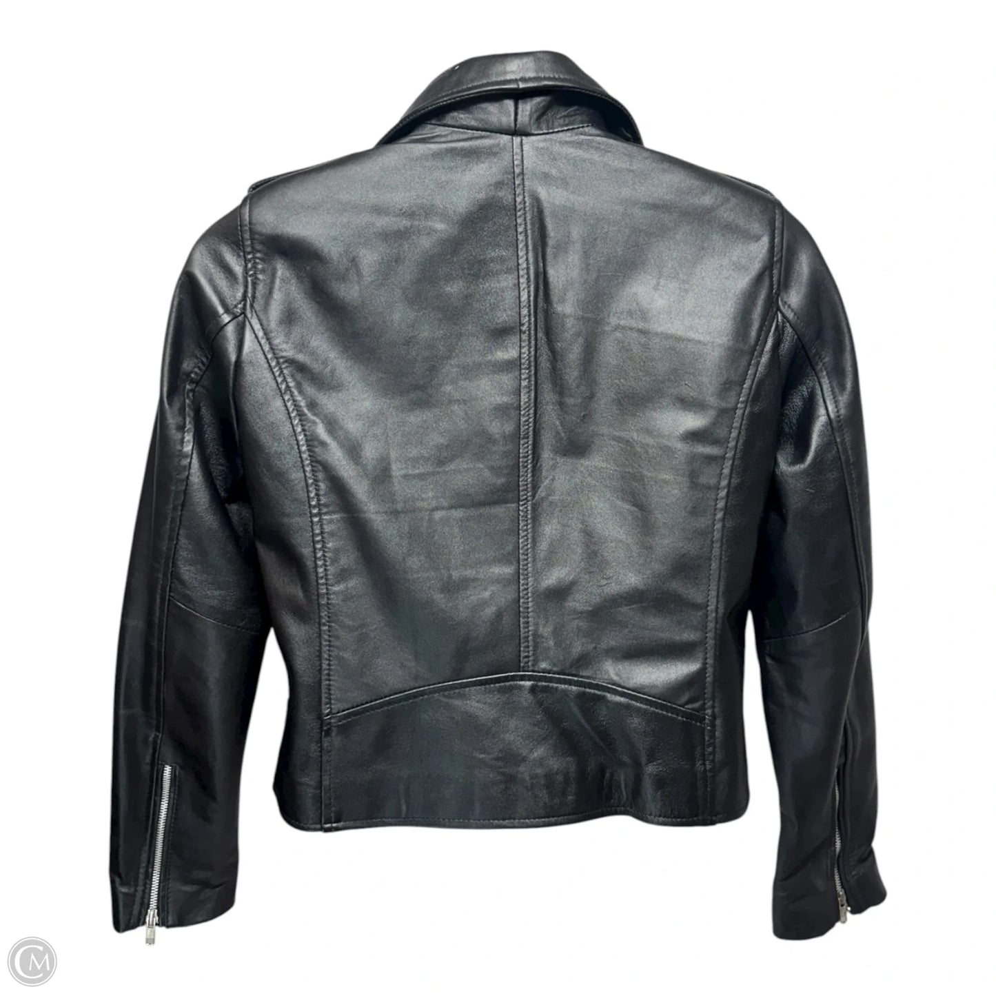 Jacket Moto Leather By Real Leather In Black, Size: L
