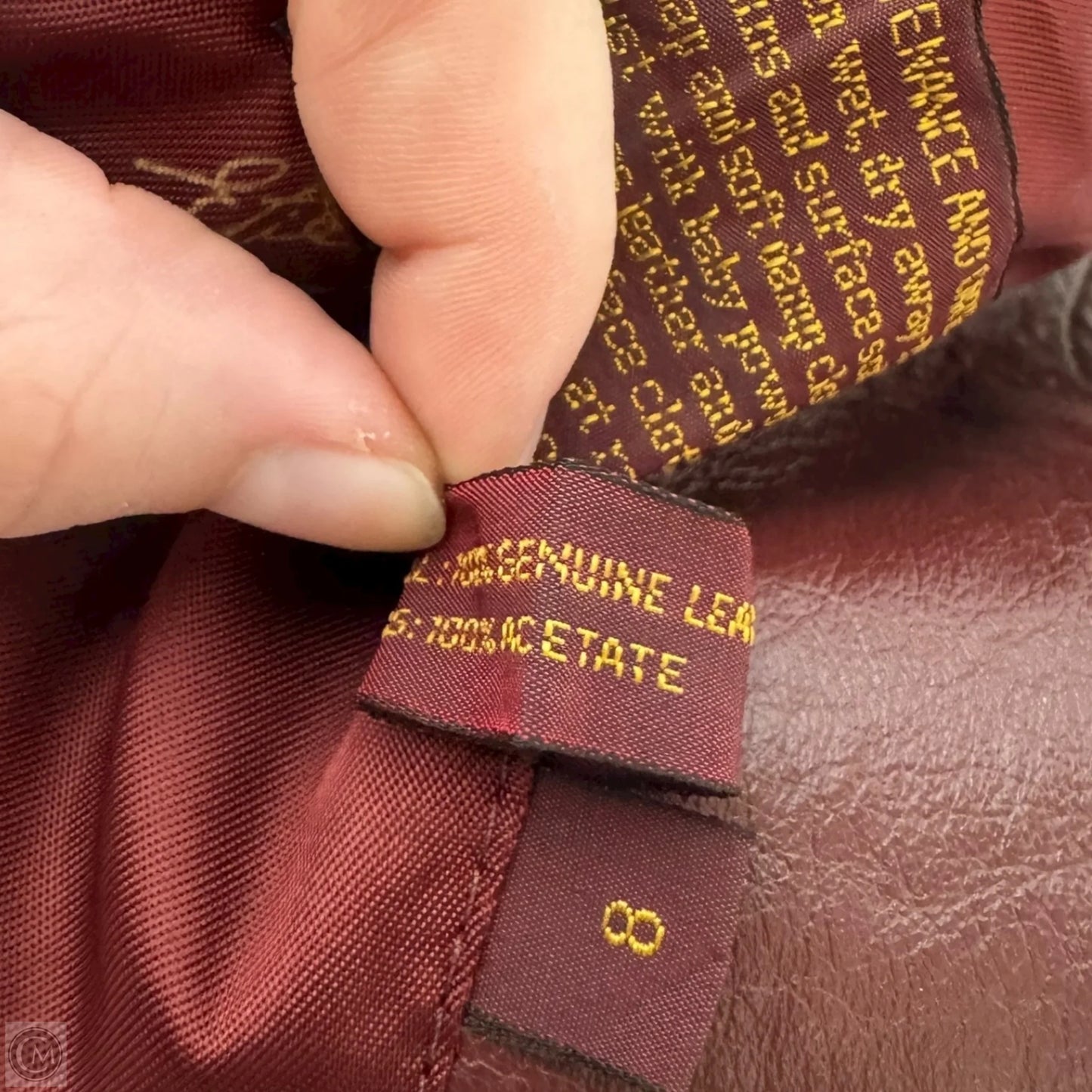 Jacket Leather By Etienne Aigner In Maroon, Size: 8