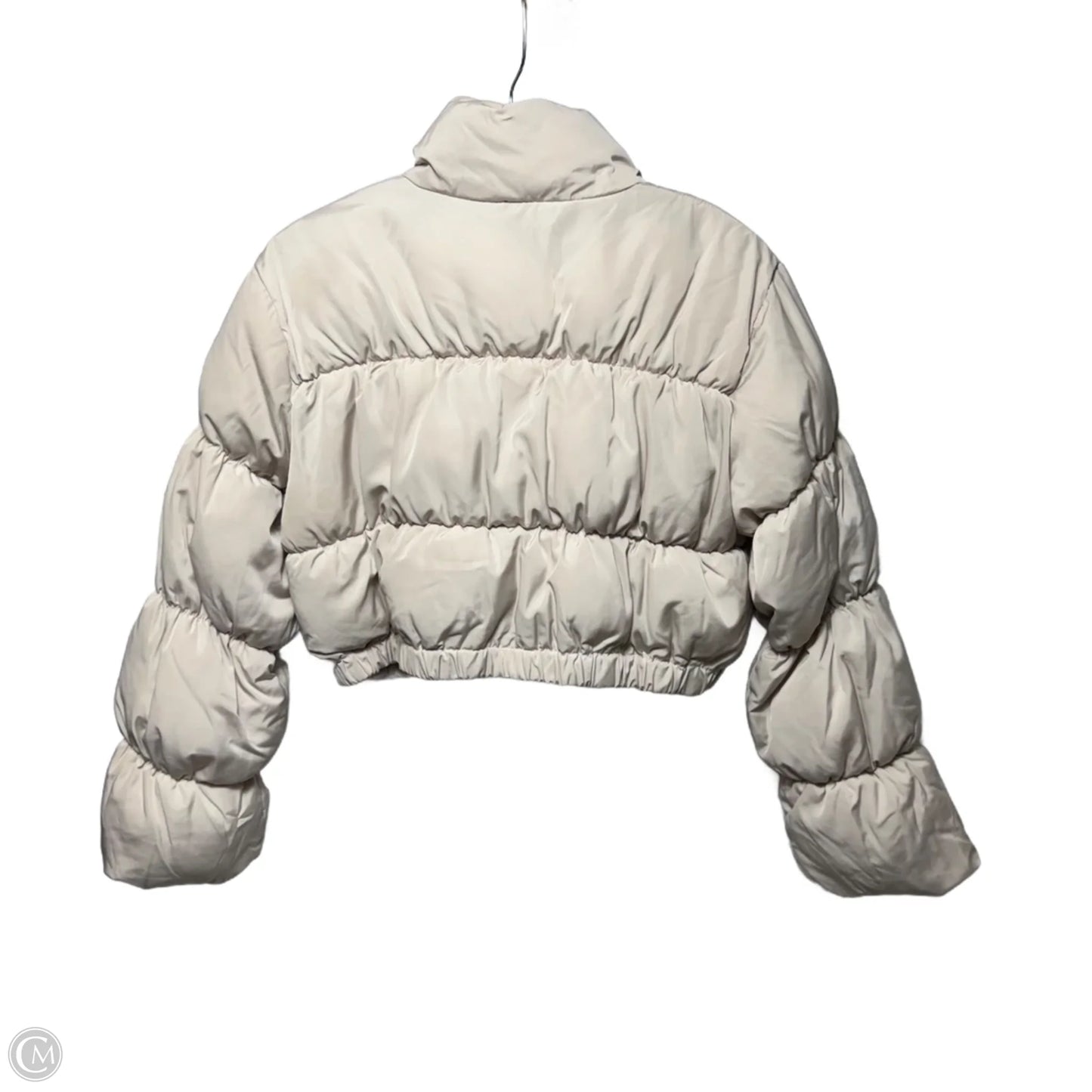 Cropped Puffer Jacket By Divided In Cream, Size: M