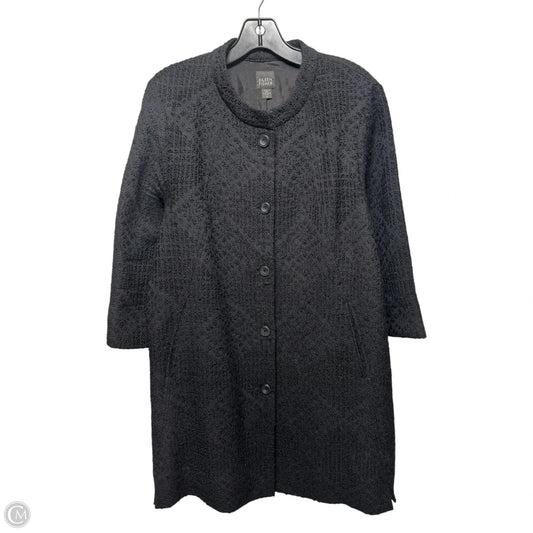 Wool & Silk Coat By Eileen Fisher In Black, Size: M
