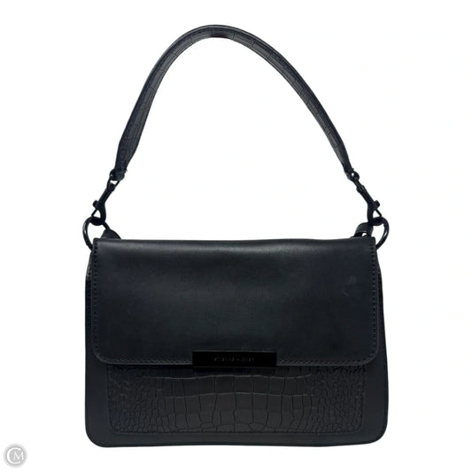 Croc Flap Handbag Leather By Etienne Aigner, Size: Medium