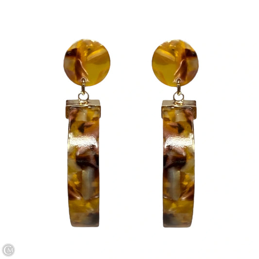 Tortoiseshell-Patterned Hoop Drop Earrings