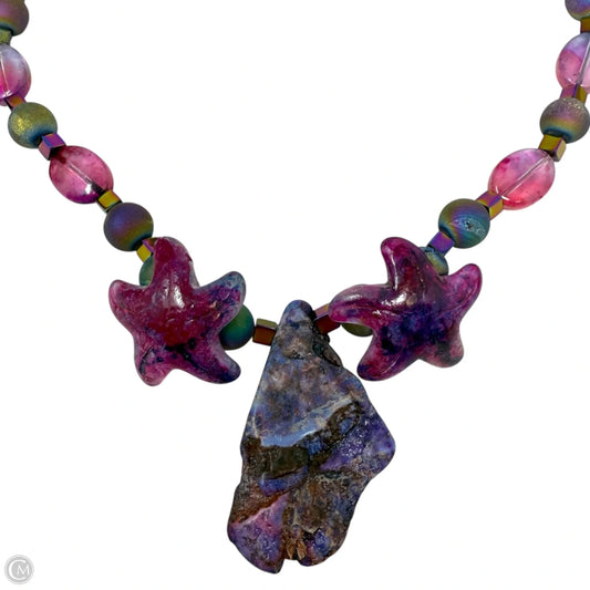 Handmade Stone With Starfish Beaded Statement Necklace
