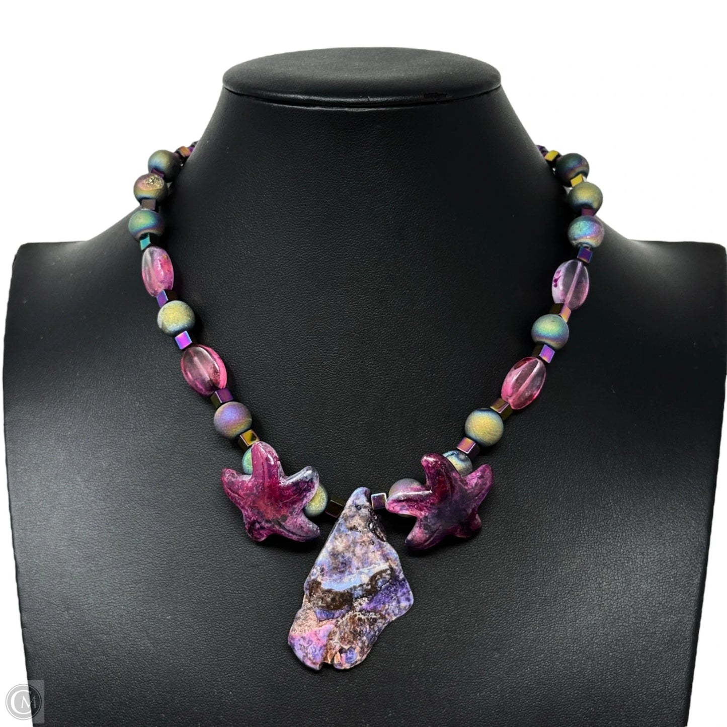 Handmade Stone With Starfish Beaded Statement Necklace