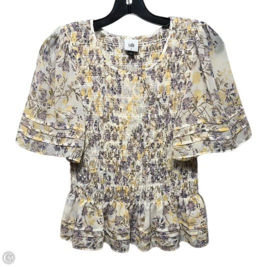 Top Short Sleeve By Cabi In Floral Print, Size: S