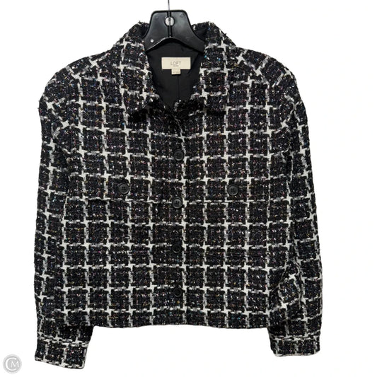 Metallic Blazer By Loft In Black & White, Size: Sp