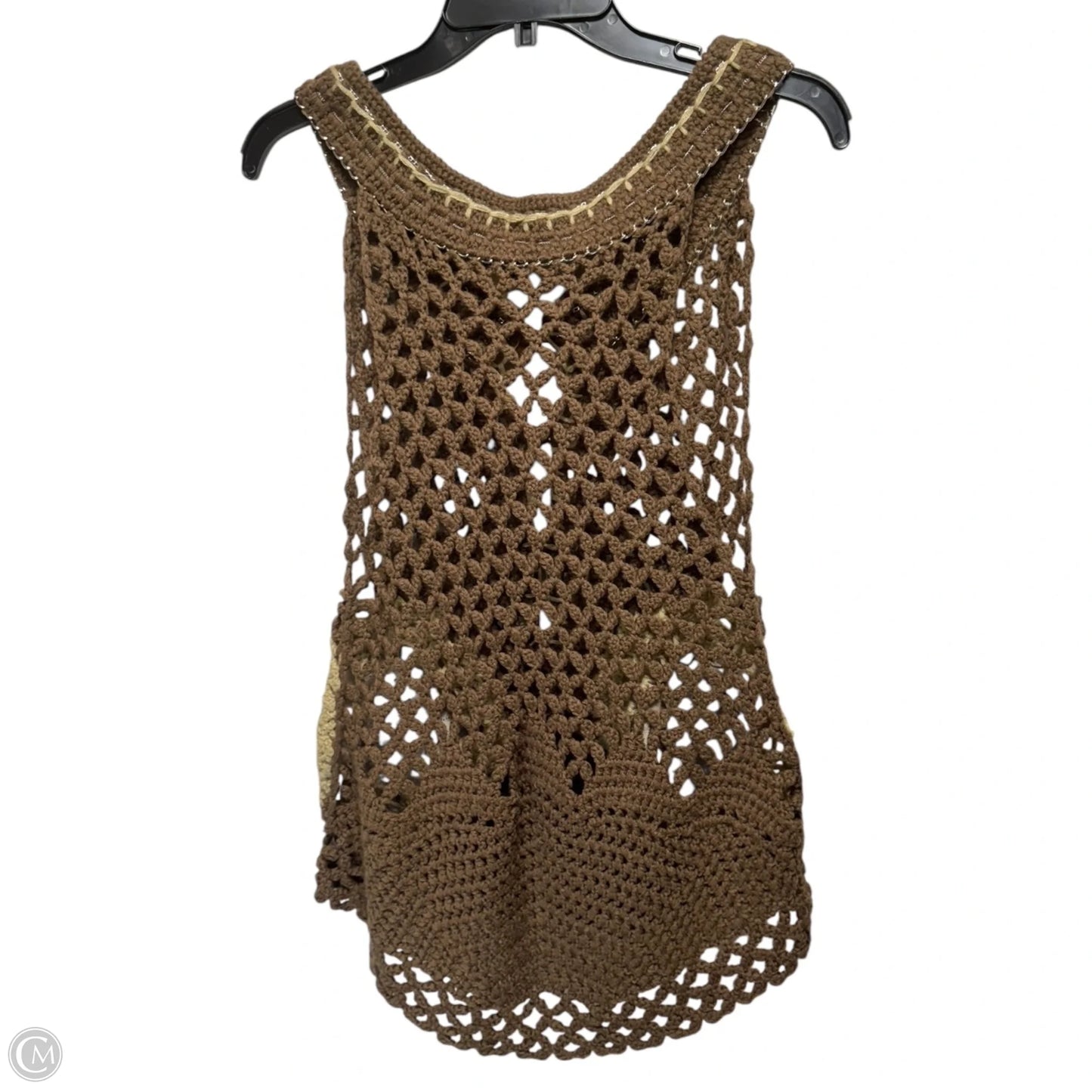 Crochet Vest By Lulumari In Brown, Size: S/M