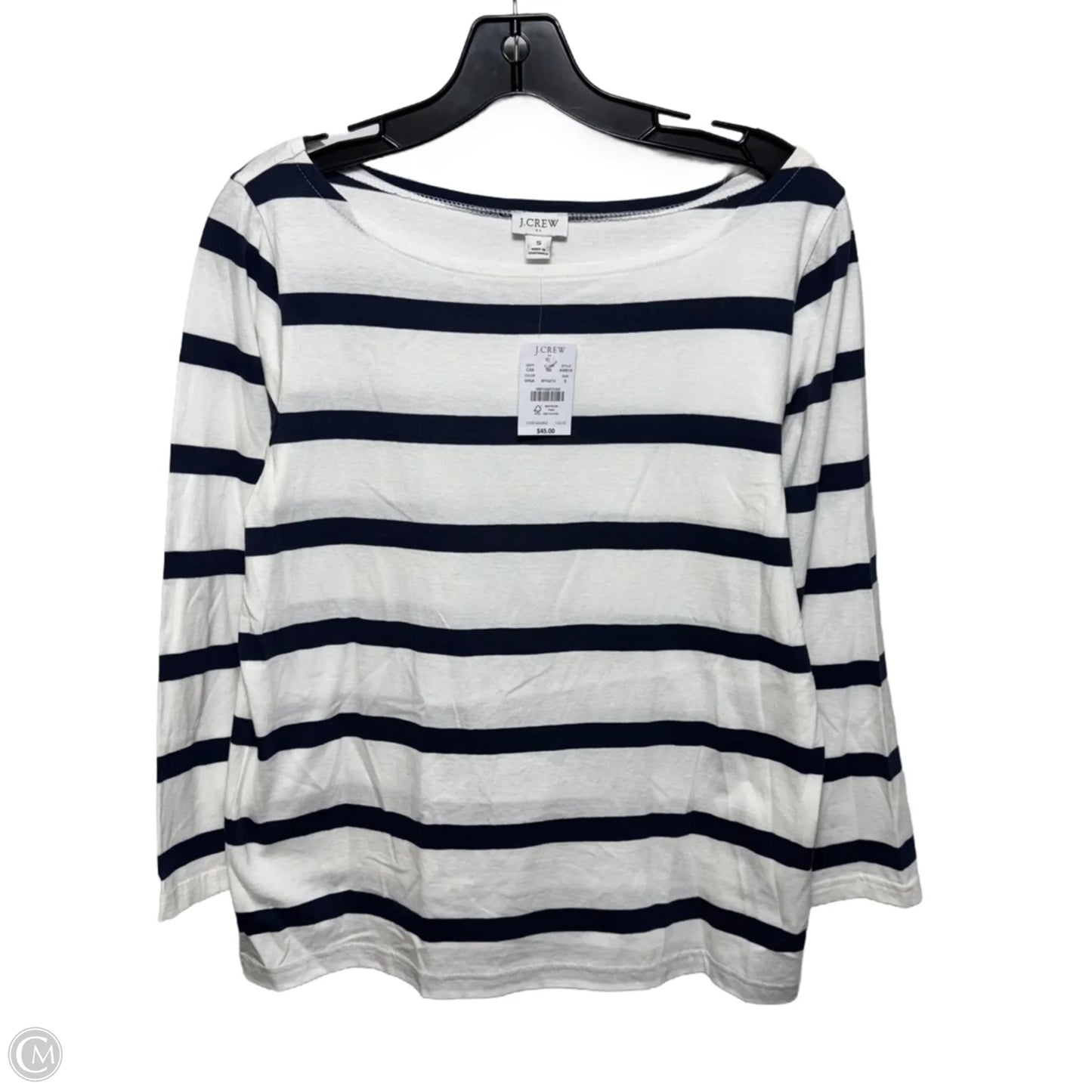 Top Long Sleeve Basic By J. Crew In Striped Pattern, Size: S