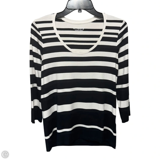 Top Long Sleeve By Chicos In Striped Pattern, Size: S