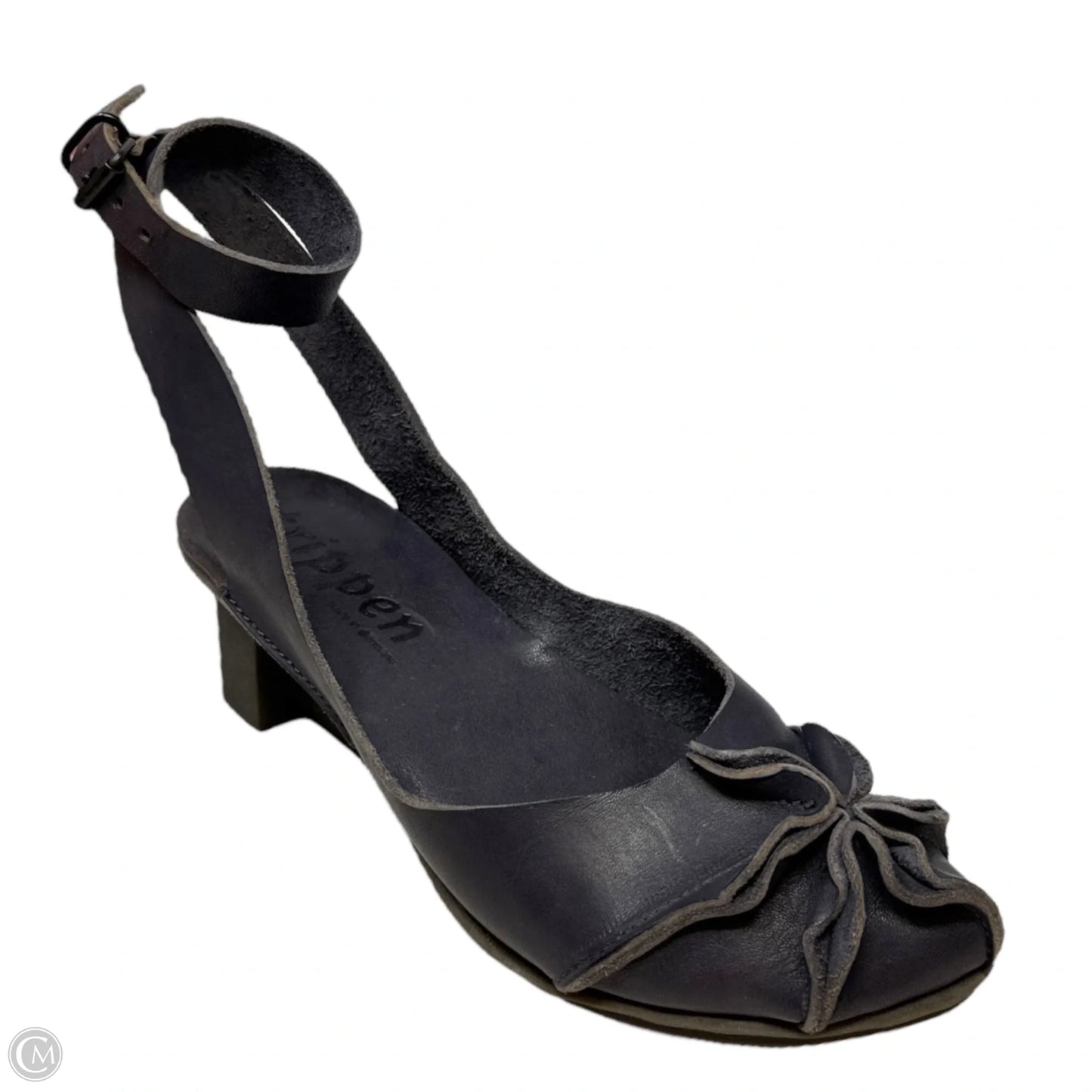 Leather Ankle Strap Wedge Sandals By Trippen  In Grey, Size: US 8/EU 38