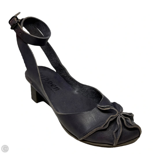Leather Ankle Strap Wedge Sandals By Trippen  In Grey, Size: US 8/EU 38