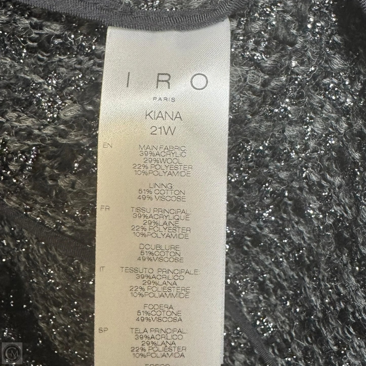 Kiana Shimmer Tweed Jacket
By Iro In Grey, Size: 6