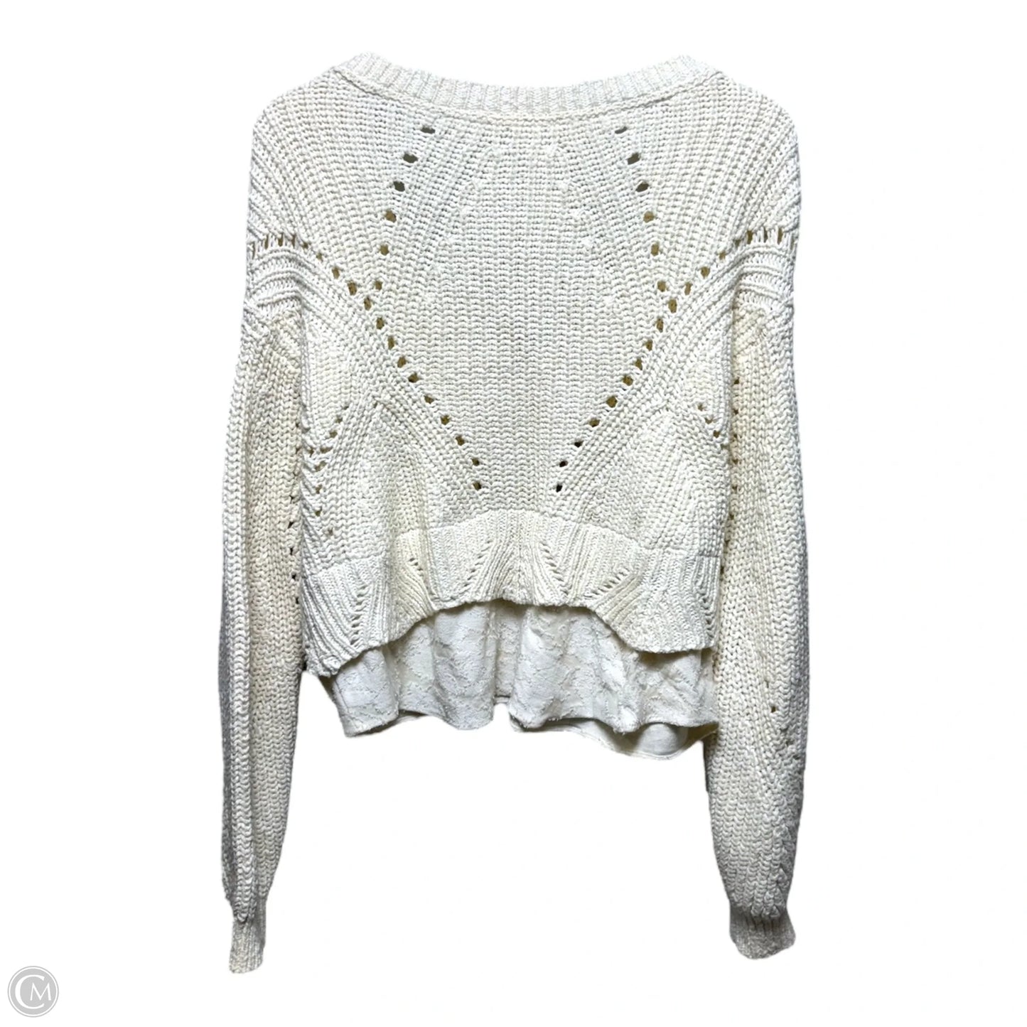 Sweater By Anthropologie In Cream, Size: M