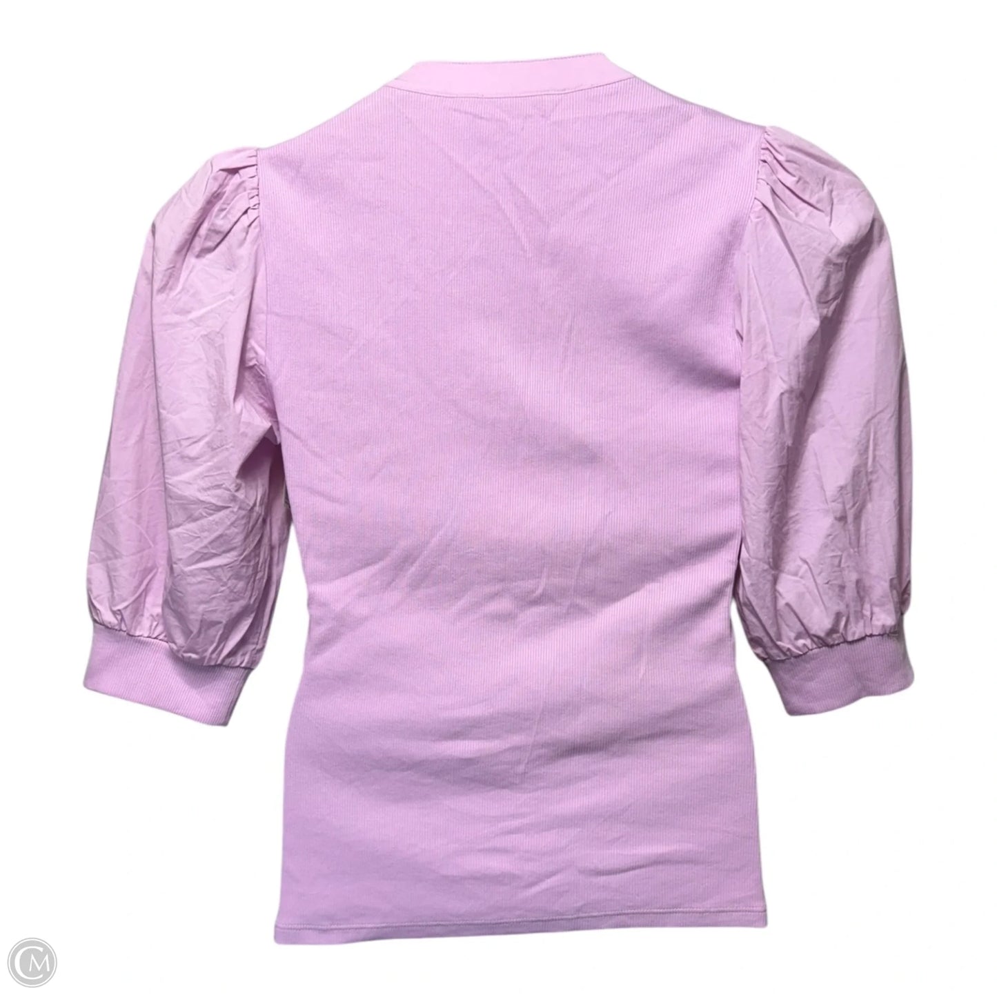 Coralee Rib-Knit Puff-Sleeve Top By Veronica Beard In Barely Orchid, Size: M