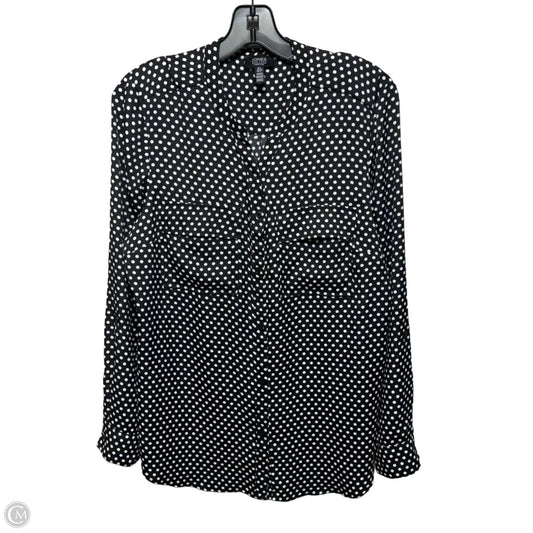 Top Long Sleeve By Jones New York In Polkadot Pattern, Size: L