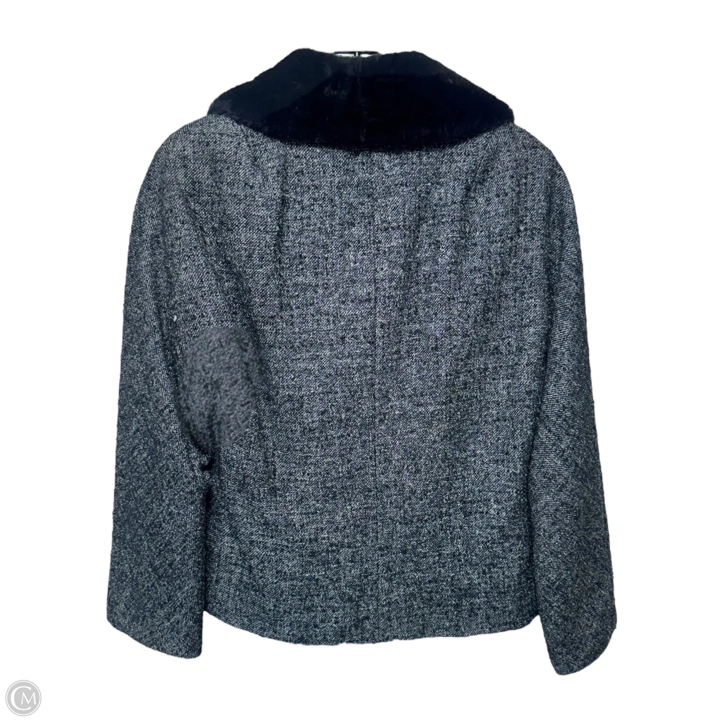 Vintage Fur Collar Jacket By Sim’s Couture In Grey, Size: S