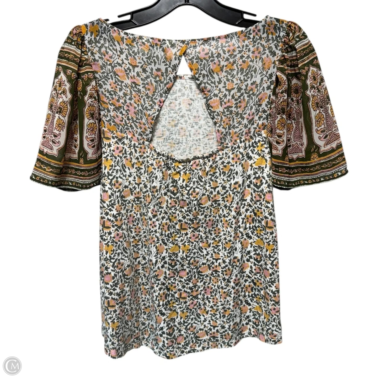 Top Short Sleeve By Lucky Brand In Floral Print, Size: M