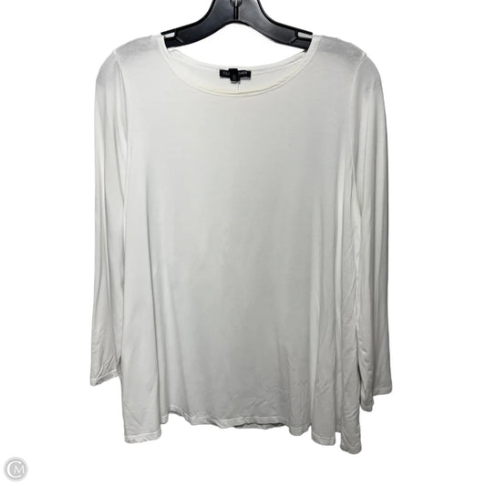 Top Long Sleeve By Eileen Fisher In White, Size: M
