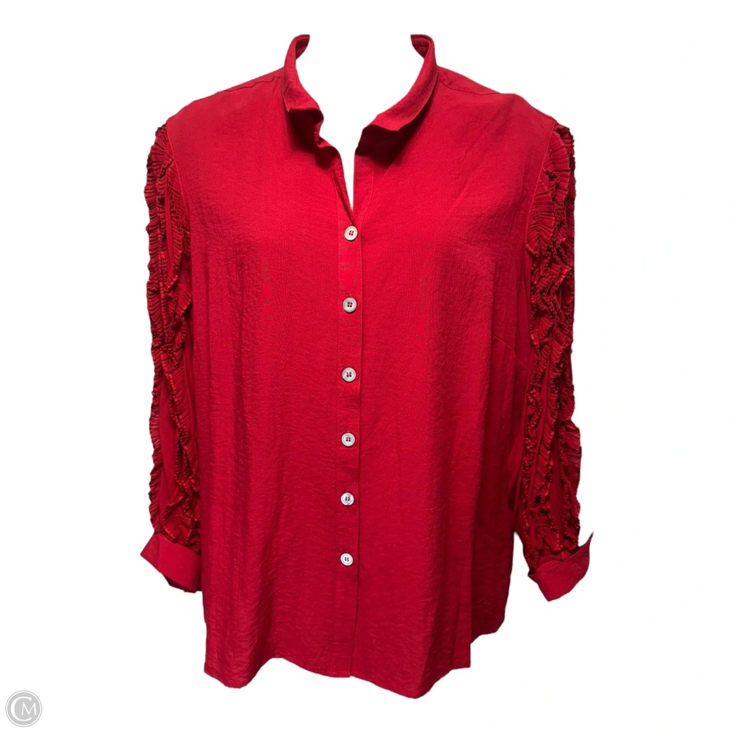 Top Long Sleeve By John Mark In Red, Size: 2x