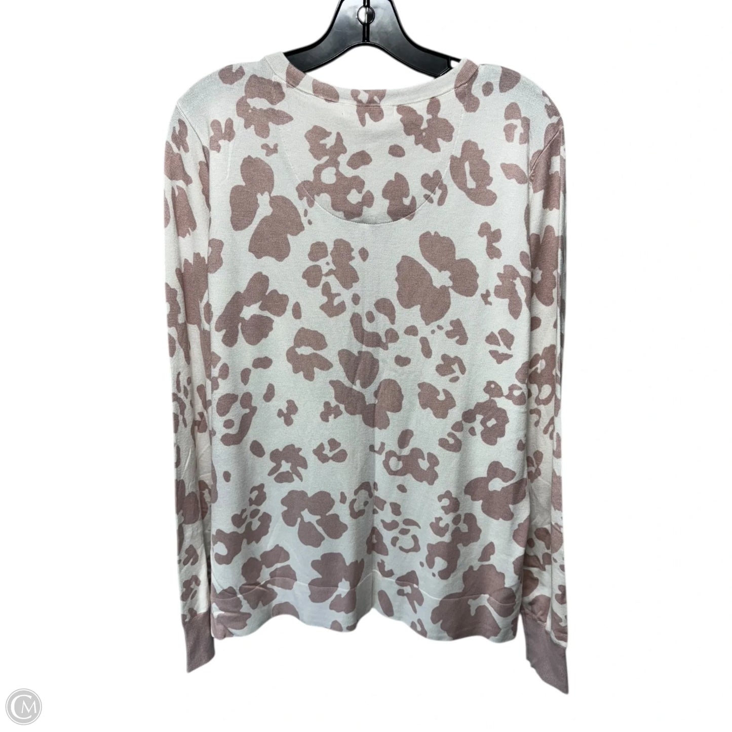 Jude Contrast Cuff Button Front Cardigan By Daniel Rainn In Pink & White, Size: Xl