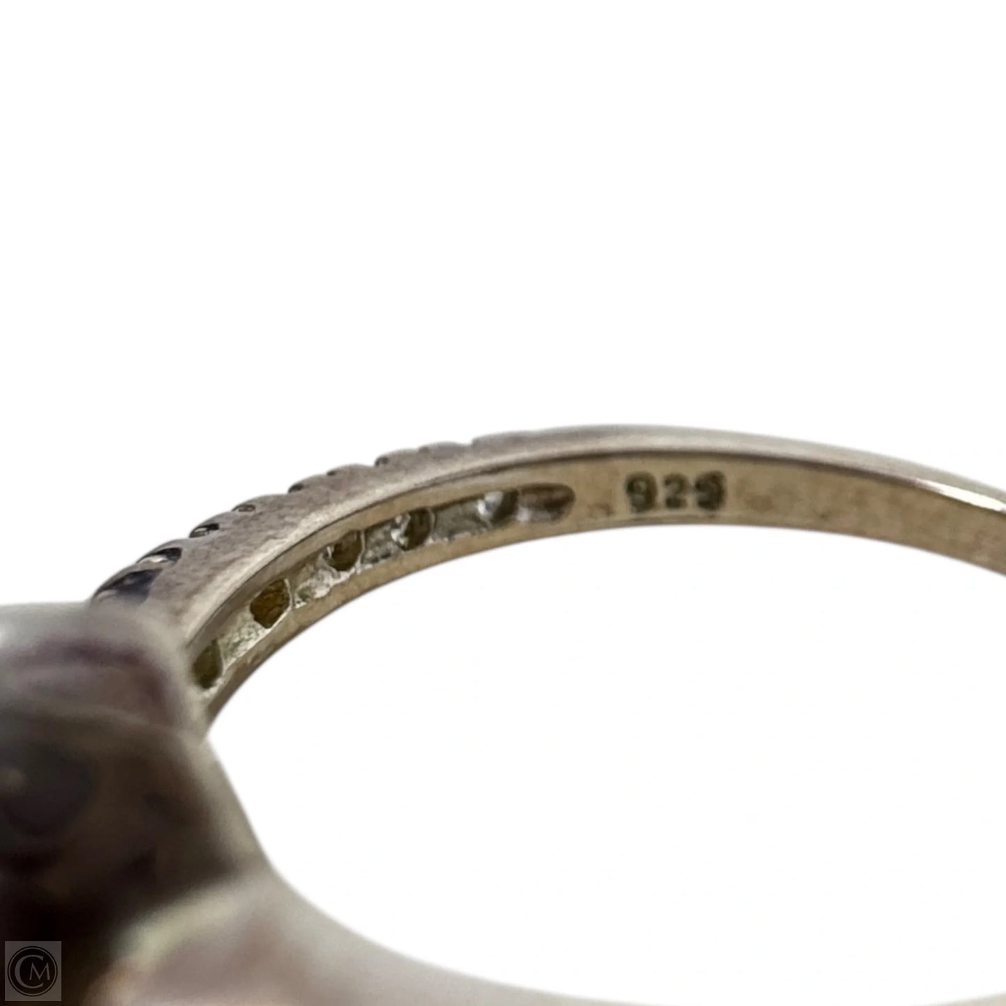 Sterling Silver Heart Ring With Clear Stones, Size: 6.5