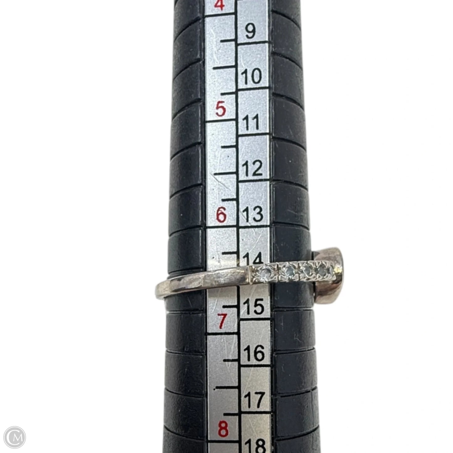 Sterling Silver Heart Ring With Clear Stones, Size: 6.5