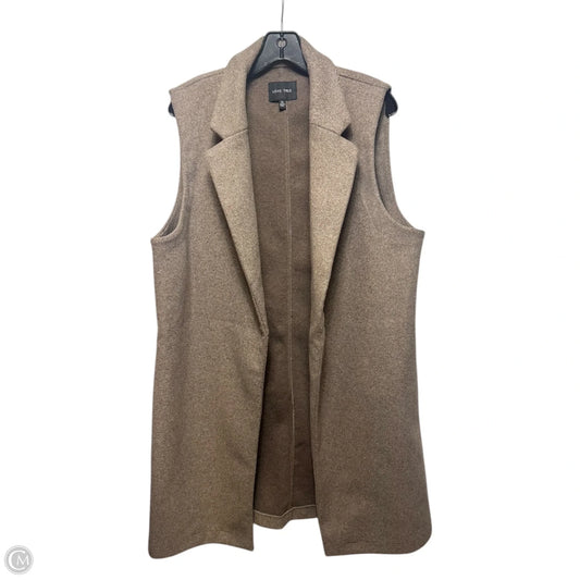 Long Collared Vest By Love Tree In Brown, Size: Xl