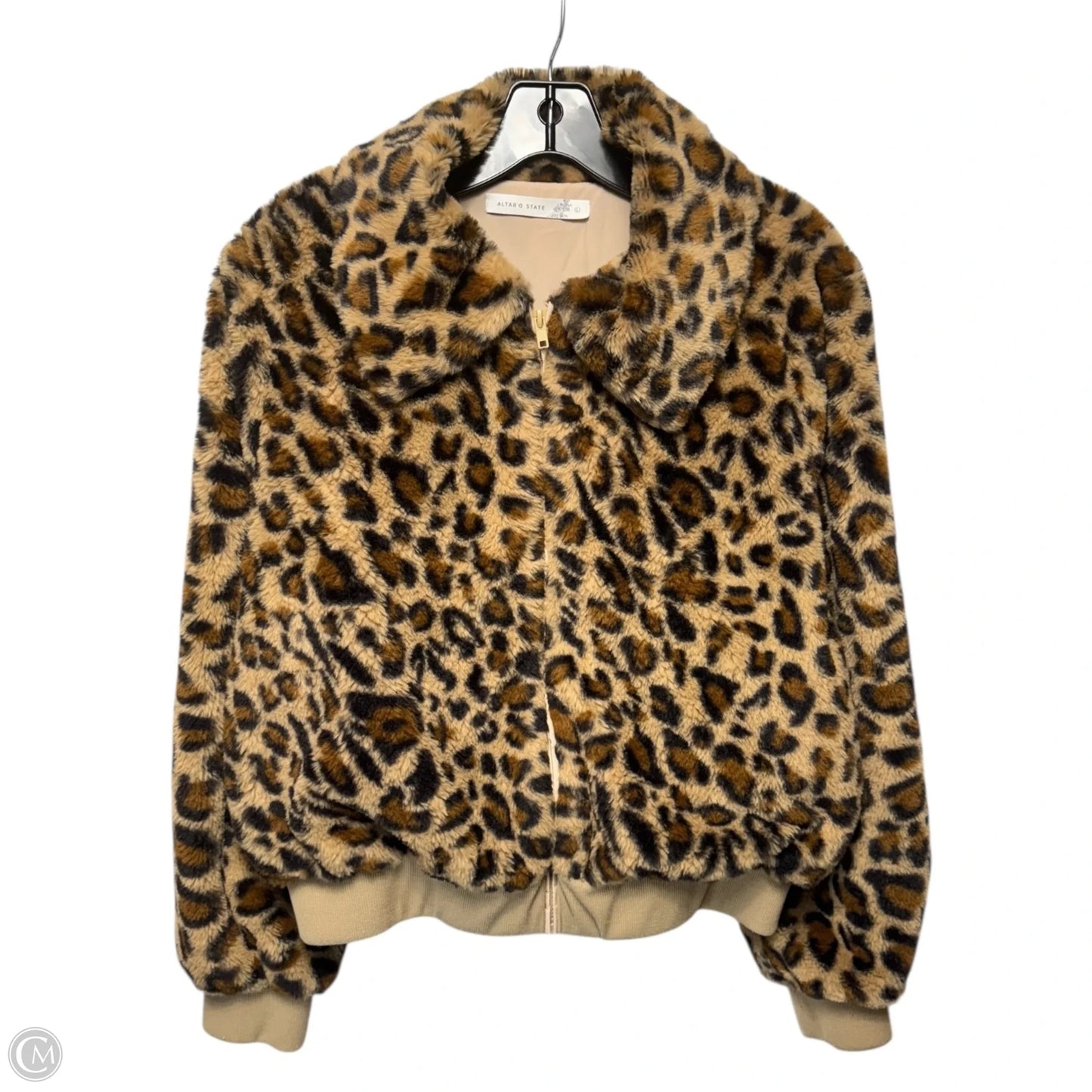 Jacket Faux Fur & Sherpa By Altard State In Animal Print, Size: L
