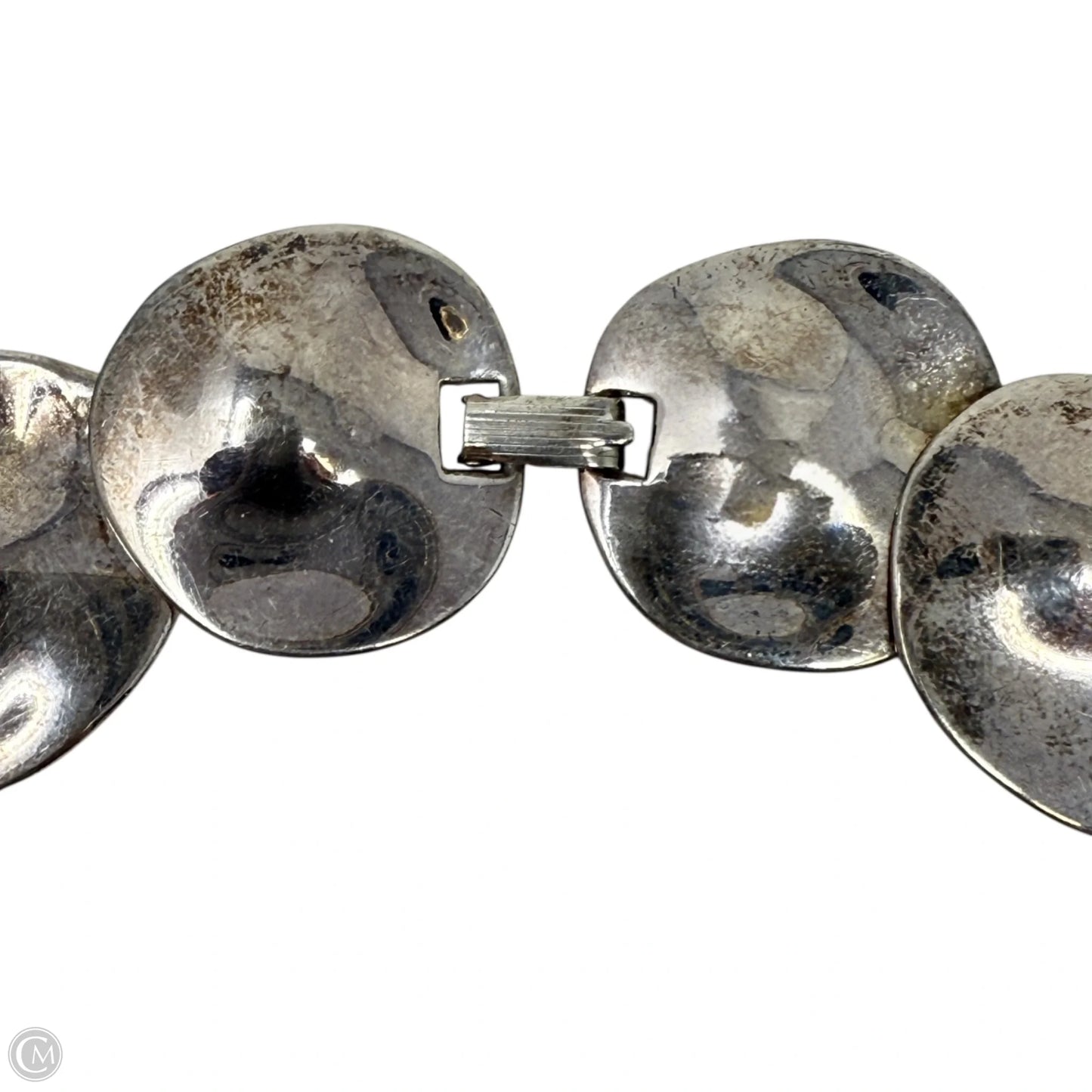 Modernist Silver Plated Disc Necklace