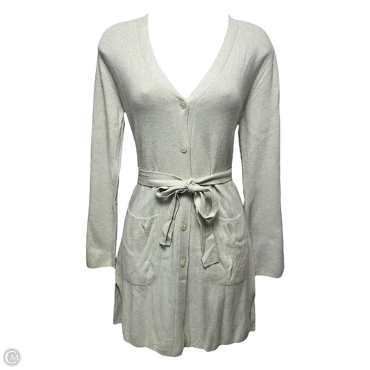 Belted Cardigan Sweater Designer By Escada In Aqua, Size: S