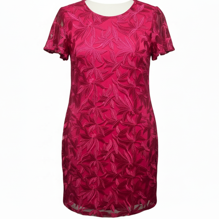 Leafy Embroidery Dress Party Short By Sam Edelman In Pink, Size: 6