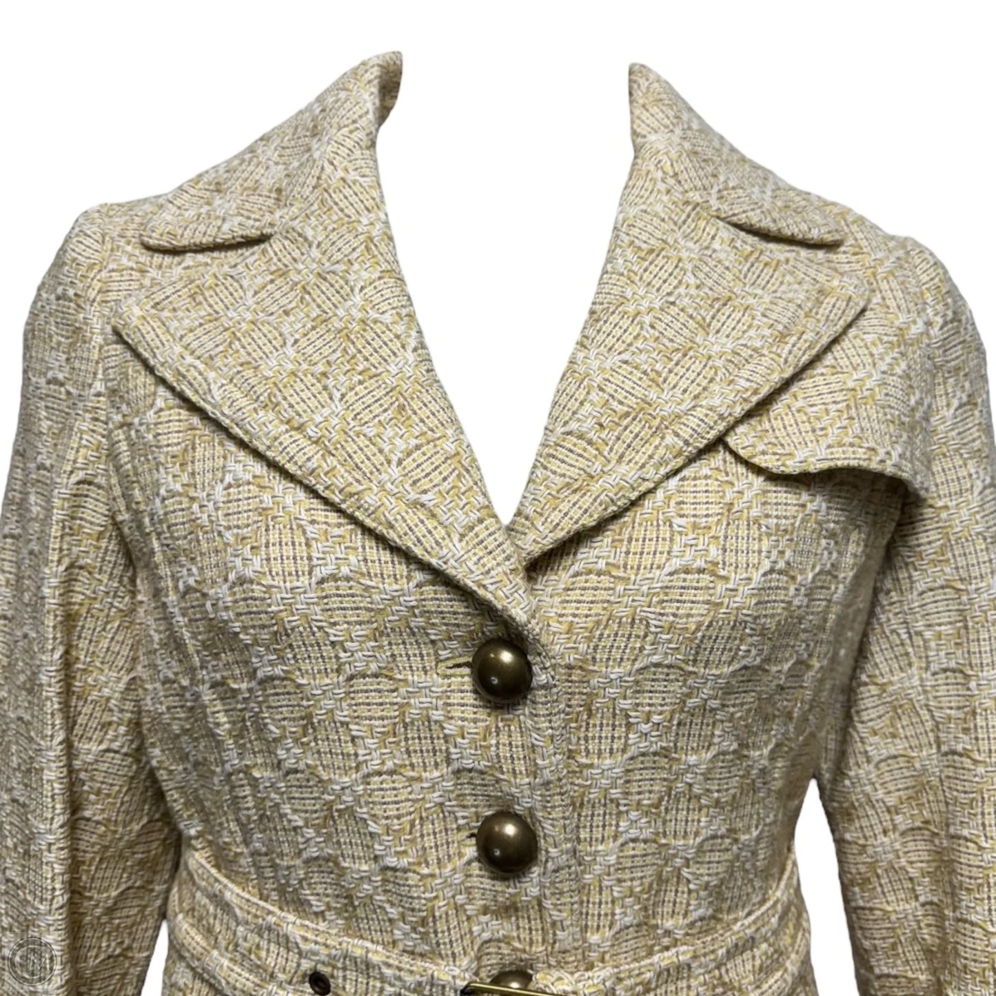 Wool & Cotton Coat By Banana Republic In Yellow, Size: M