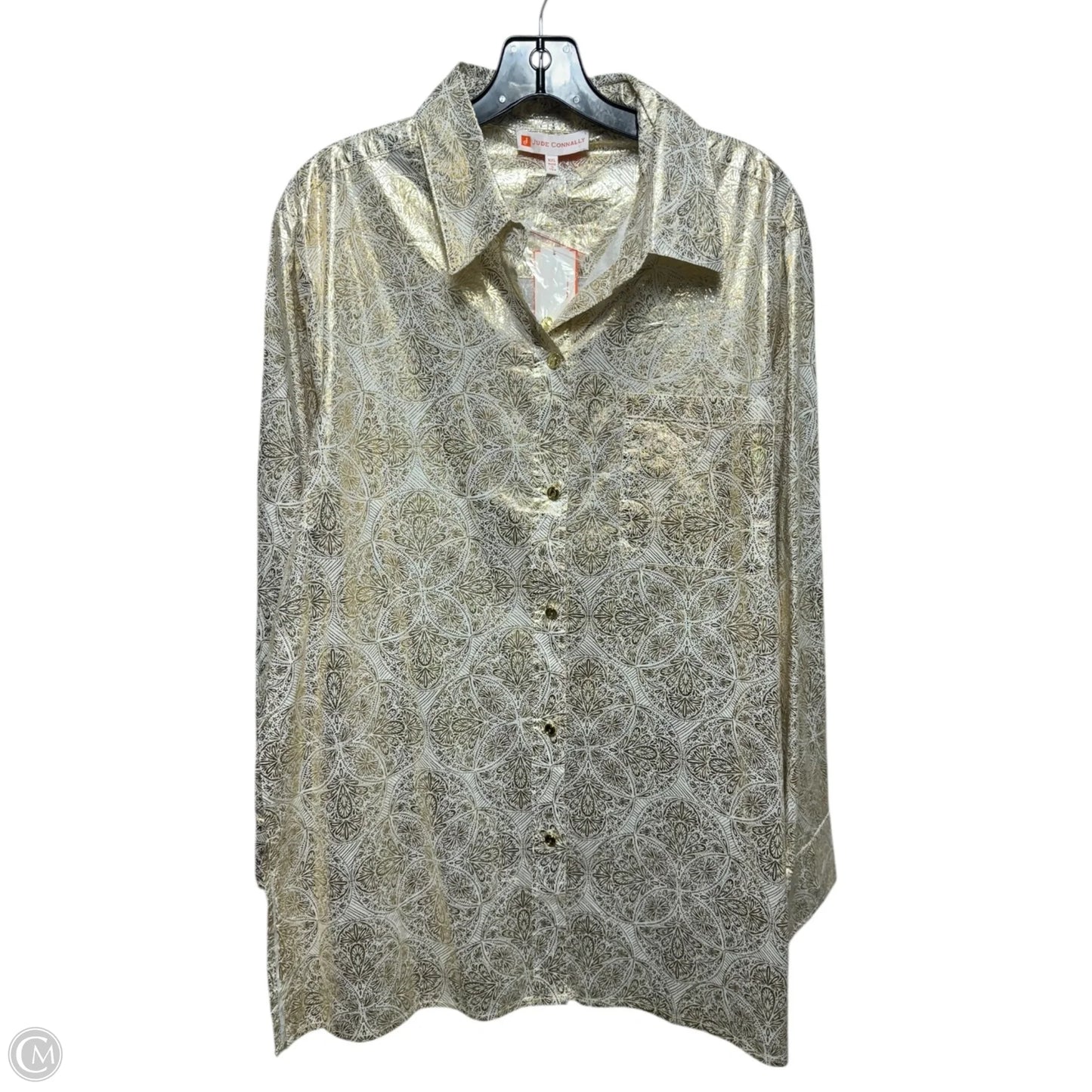 Top Long Sleeve By Jude Connally In Gold, Size: Xxl