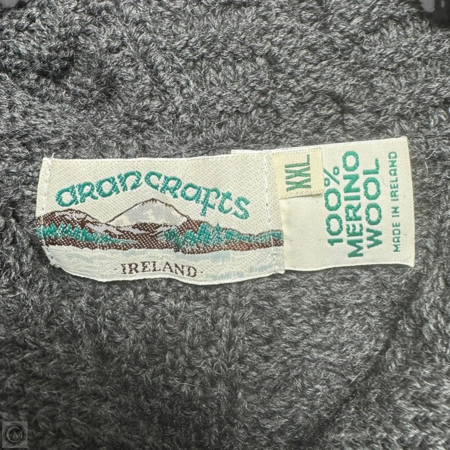 Merino Wool Hooded Sweater Cardigan By Arancrafts In Grey, Size: Xxl