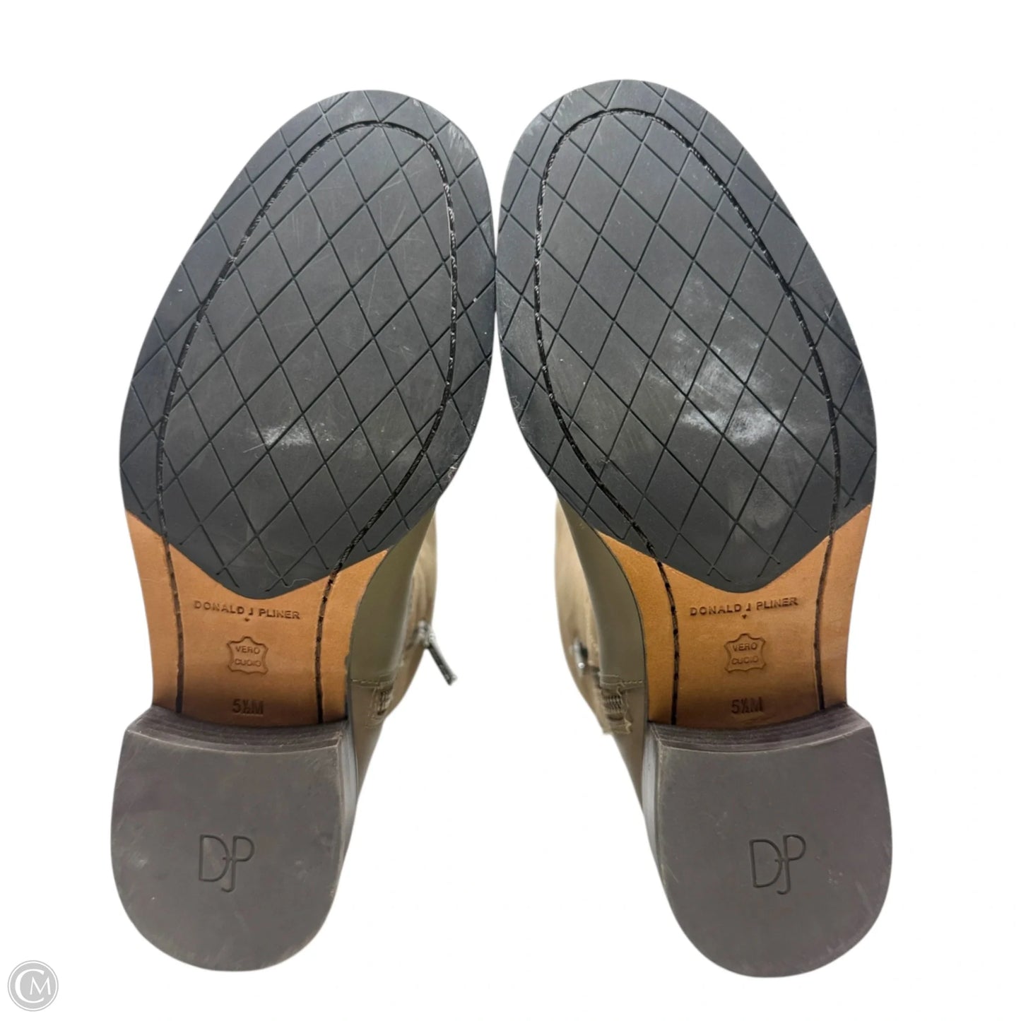 Zena Boots Mid-calf Flats By Donald Pliner In Taupe, Size: 5.5