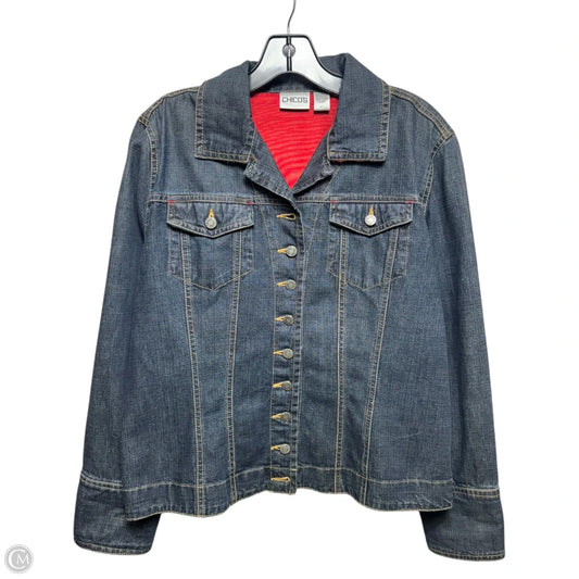 “We The People” Jacket Denim By Chicos In Blue Denim, Size: 12