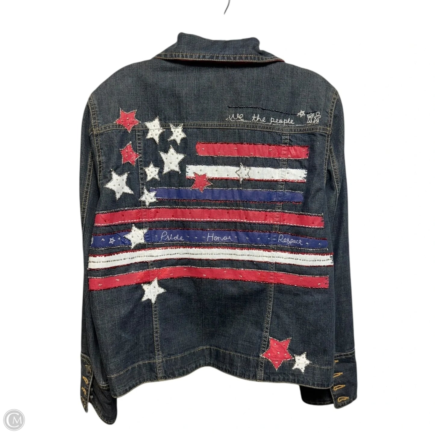 “We The People” Jacket Denim By Chicos In Blue Denim, Size: 12
