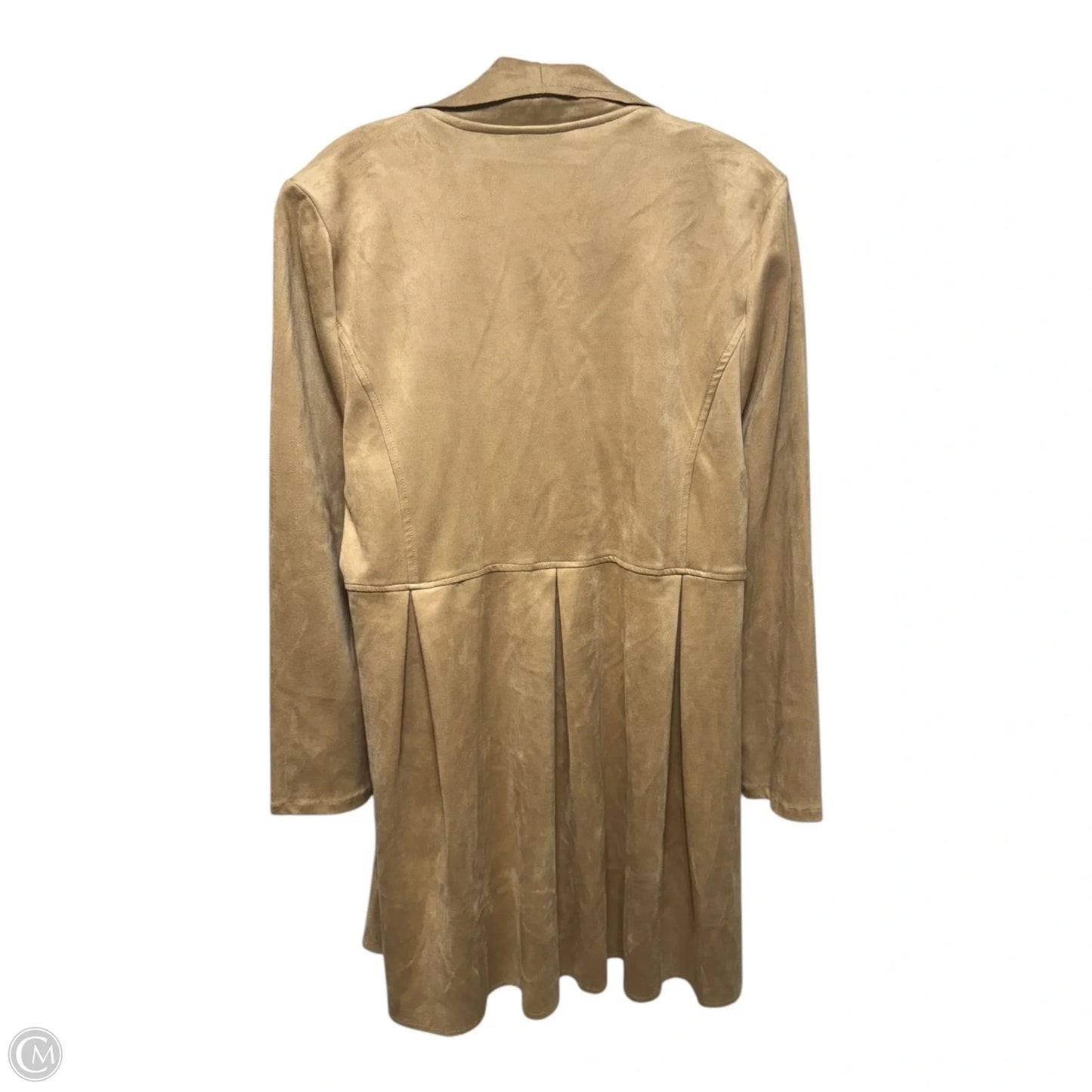 Faux Suede Duster Jacket By Luii In Tan, Size: L