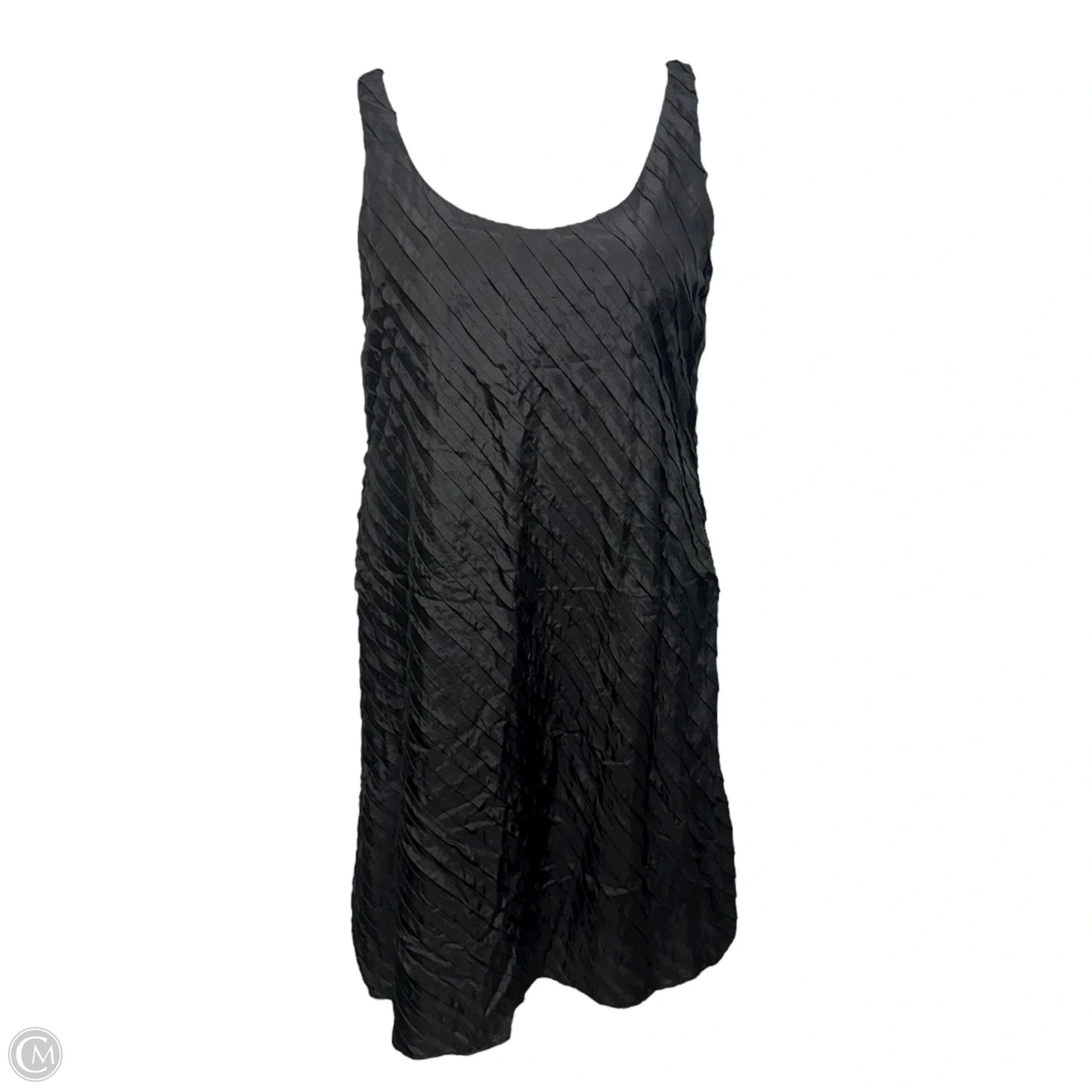 Diagonal Silk Ruffle Tank Dress By Eileen Fisher In Black, Size: 10