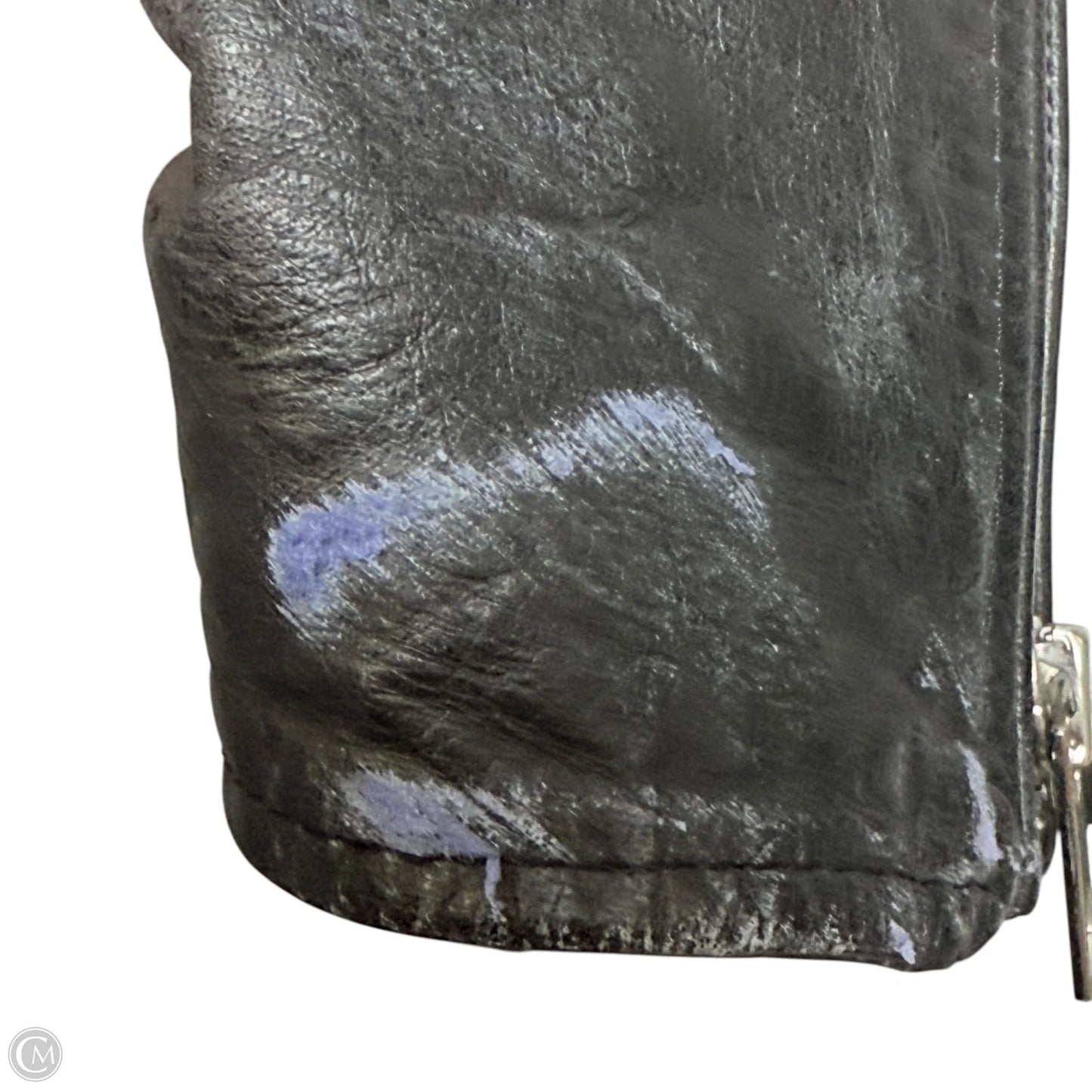 Leather Biker Jacket With Studs By Diesel In Black, Size: M